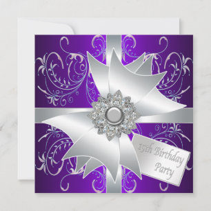 Invitación Fiesta de Cumpleaños número 15 Lavanda Elegante Pú