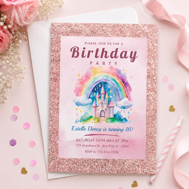 Invitación Fiesta de cumpleaños número 16 Castillo de Arcoíri (Subido por el creador)