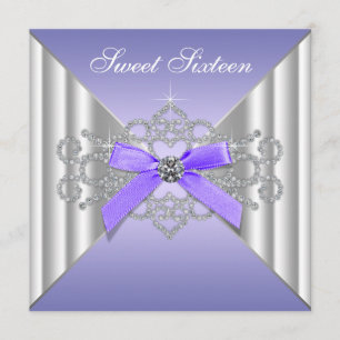 Invitación Fiesta de cumpleaños número 16 Diamantes Lavanda D