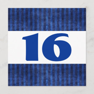 Invitación Fiesta de cumpleaños número 16, franjas azules mod