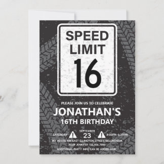 Invitación Fiesta de cumpleaños número 16 para niño