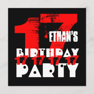 Invitación Fiesta de cumpleaños número 17 de 17 años de edad 