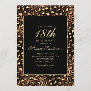 Invitación Fiesta de cumpleaños número 18 con estampado de le