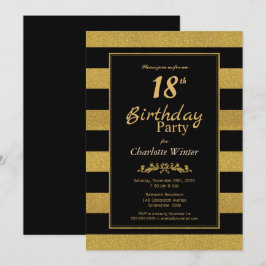 Invitación Fiesta de cumpleaños número 18 de las bandas de or