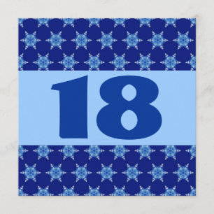 Invitación Fiesta de cumpleaños número 18 Estrellas azules W8