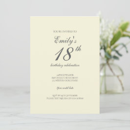 Invitación Fiesta de cumpleaños número 18 Moderna y Elegante 
