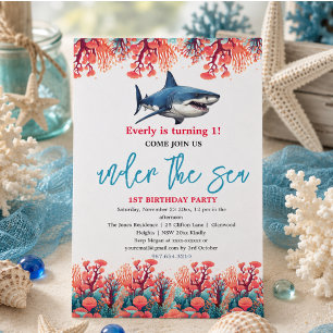 Invitación Fiesta de cumpleaños número 1 Bajo el Mar