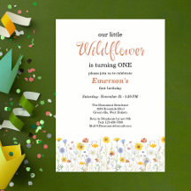 Fiesta de cumpleaños número 1 con flores silvestre