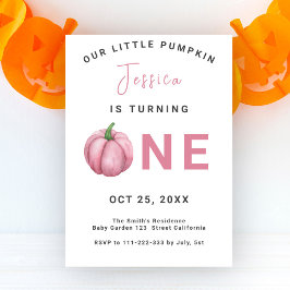 Invitación Fiesta de cumpleaños número 1 de Baby Pumpkin