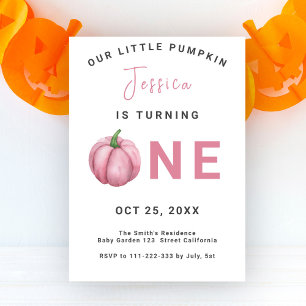 Invitación Fiesta de cumpleaños número 1 de Baby Pumpkin 