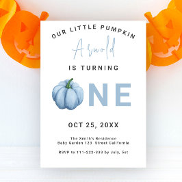 Invitación Fiesta de cumpleaños número 1 de Baby Pumpkin