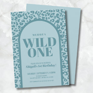 Invitación Fiesta de Cumpleaños número 1 de Blue Boy Wild One