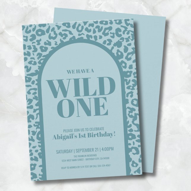 Invitación Fiesta de Cumpleaños número 1 de Blue Boy Wild One (Blue Boy Wild One 1st Birthday Party Invitation)