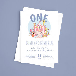 Invitación Fiesta de Cumpleaños número 1 de Circo de Carnaval