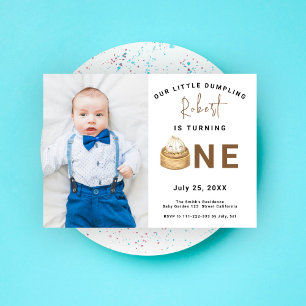 Invitación Fiesta de cumpleaños número 1 de dumpling chino
