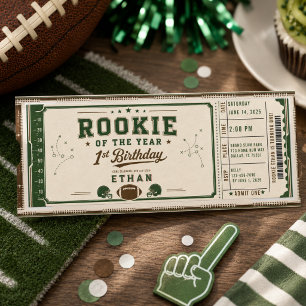 Invitación Fiesta de cumpleaños número 1 de Football Green No