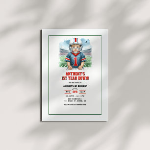 Invitación Fiesta de cumpleaños número 1 de fútbol americano 