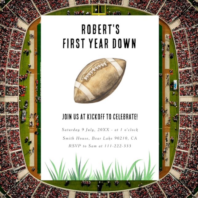 Invitación Fiesta de cumpleaños número 1 de Fútbol Primer Año (Subido por el creador)