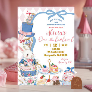 Invitación Fiesta de cumpleaños número 1 de Girl Onederland T