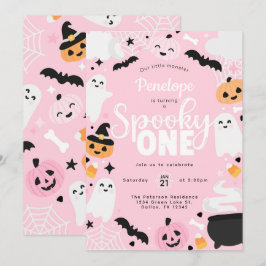 Invitación Fiesta de cumpleaños número 1 de Halloween Ghost P