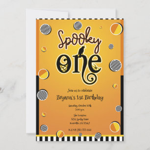 Invitación Fiesta de cumpleaños número 1 de Halloween Spooky