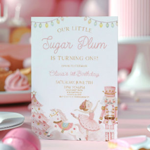 Invitación Fiesta de cumpleaños número 1 de Little Sugar Plum