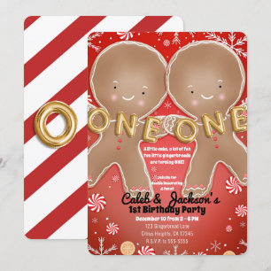 Invitación Fiesta de Cumpleaños número 1 de los Gemelos de Pa