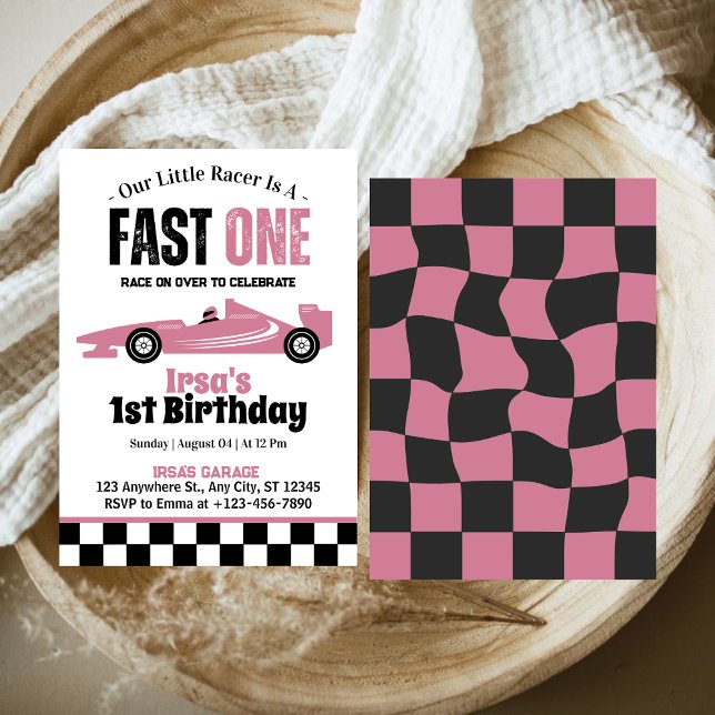 Invitación Fiesta de cumpleaños número 1 de niña de coche de  (Subido por el creador)