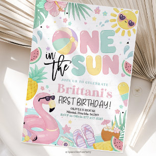 Invitación Fiesta de cumpleaños número 1 de One In The Sun