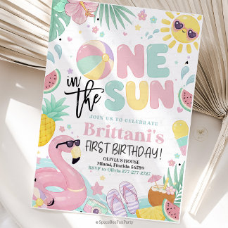 Invitación Fiesta de cumpleaños número 1 de One In The Sun