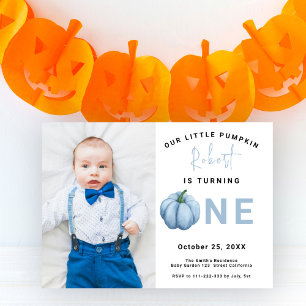Invitación Fiesta de cumpleaños número 1 de Pumpkin Boy 