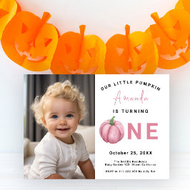 Invitación Fiesta de cumpleaños número 1 de Pumpkin Girl