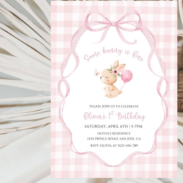 Invitación Fiesta de cumpleaños número 1 de Some Bunny Is One (Subido por el creador)