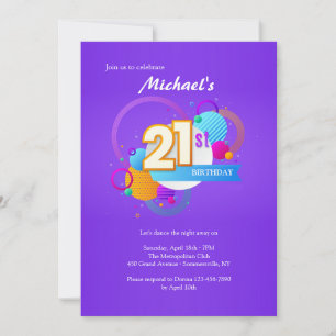 Invitación Fiesta de cumpleaños número 21