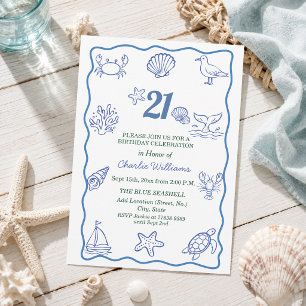 Invitación Fiesta de cumpleaños número 21 con caprichosa vida