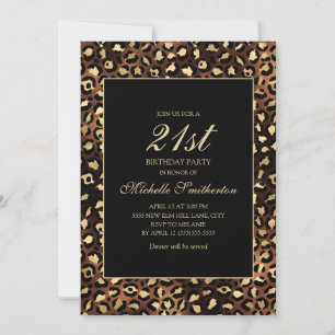 Invitación Fiesta de cumpleaños número 21 con estampado de le