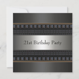 Invitación Fiesta de cumpleaños número 21 de Black Leather Ma