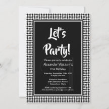 Fiesta de cumpleaños número 21 de Black White Bord