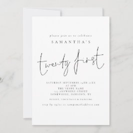 Invitación Fiesta de cumpleaños número 21 de guión