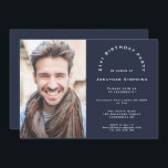 Invitación Fiesta de cumpleaños número 21 de la Marina de Fot<br><div class="desc">Fiesta de cumpleaños número 21 de la Marina de Fotos Moderna. Fácilmente personalizable con tu foto y palabras con este diseño totalmente personalizable. También puede cambiar el texto y los colores de fondo si así lo desea,  editando más adelante.</div>