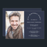 Invitación Fiesta de cumpleaños número 21 de la Marina de Fot<br><div class="desc">Fiesta de cumpleaños número 21 de la Marina de Fotos Moderna. Fácilmente personalizable con tu foto y palabras con este diseño totalmente personalizable. También puede cambiar el texto y los colores de fondo si así lo desea,  editando más adelante.</div>