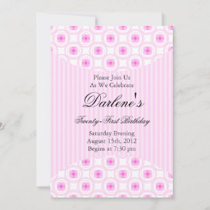 Invitación Fiesta de cumpleaños número 21 Rosa dulce