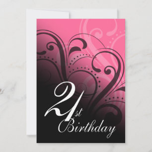 Invitación Fiesta de cumpleaños número 21 Swirl
