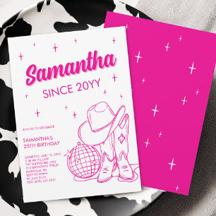 Invitación Fiesta de Cumpleaños número 25 de Disco Country Oc
