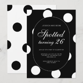 Invitación Fiesta de cumpleaños número 26 con lunares chic