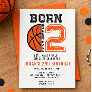 Invitación Fiesta de cumpleaños número 2 de Baloncesto Born 2