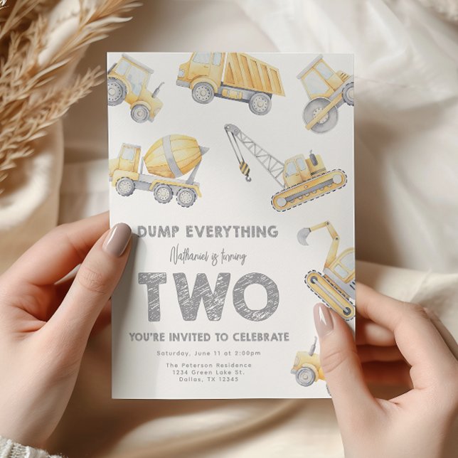 Invitación Fiesta de cumpleaños número 2 de Construcción (Subido por el creador)