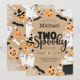 Invitación Fiesta de cumpleaños número 2 de Halloween Ghost P