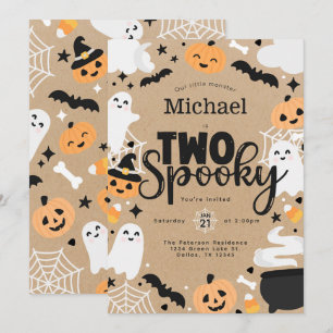 Invitación Fiesta de cumpleaños número 2 de Halloween Ghost P