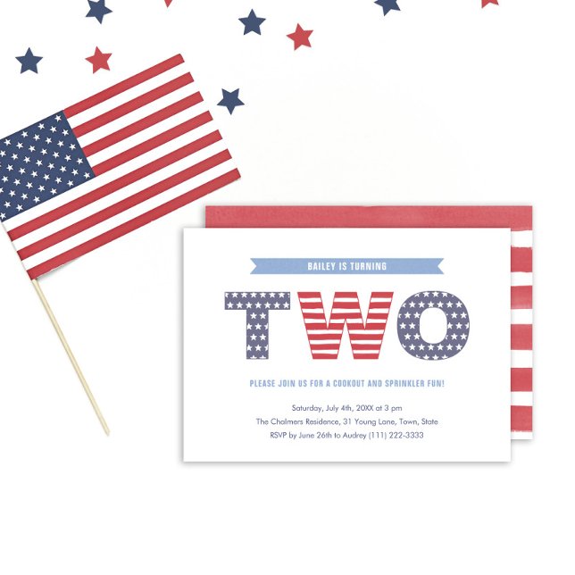 Invitación Fiesta de cumpleaños número 2 de Stars And Stripes (Subido por el creador)